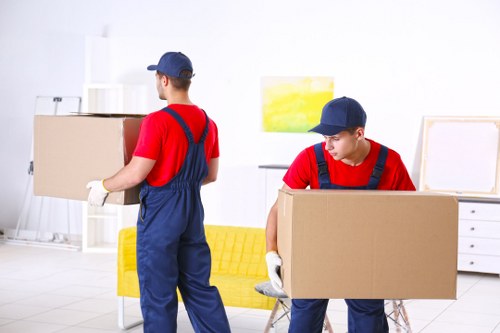 Removal van and boxes for a house move in Palmers Green
